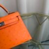 Kelly Sellier 20 Style Orange H Ostrich Palladium Hardware
