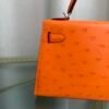 Kelly Sellier 20 Style Orange H Ostrich Palladium Hardware