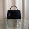 Kelly Sellier 20 Style Black Shiny Alligator Gold Hardware