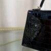 Kelly Sellier 20 Style Black Shiny Alligator Gold Hardware