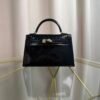 Kelly Sellier 20 Style Black Shiny Alligator Gold Hardware