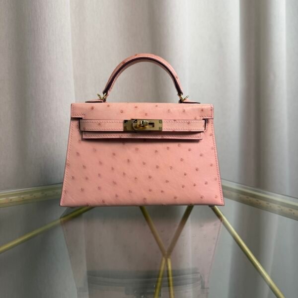Kelly Sellier 20 Style Rose Sakura Ostrich Gold Hardware
