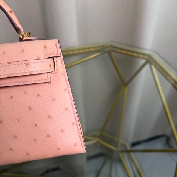 Kelly Sellier 20 Style Rose Sakura Ostrich Gold Hardware