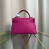 Kelly Sellier 20 Style Rose Tyrien Ostrich Palladium Hardware