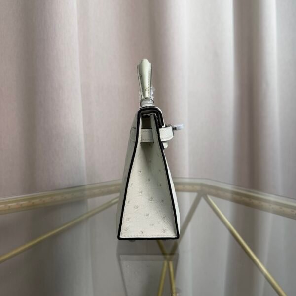 Kelly Sellier 20 Style Champignon Ostrich Palladium Hardware