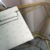 Kelly Sellier 20 Style Champignon Ostrich Palladium Hardware
