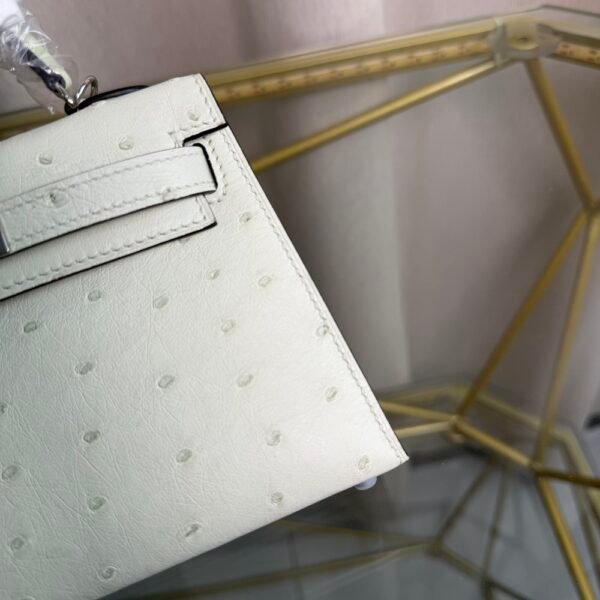 Kelly Sellier 20 Style Champignon Ostrich Palladium Hardware