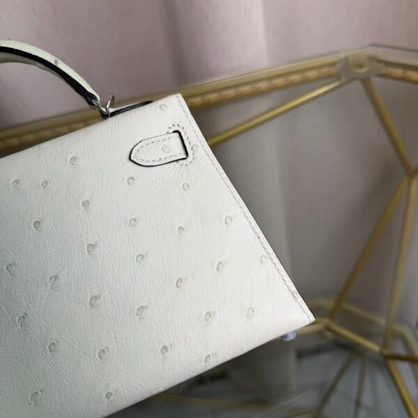 Kelly Sellier 20 Style Champignon Ostrich Palladium Hardware