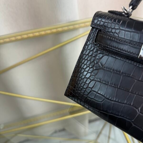 Kelly Sellier 20 Style Black Matte Alligator Palladium Hardware