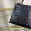 Kelly Sellier 20 Style Black Matte Alligator Palladium Hardware