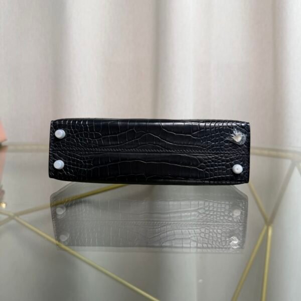 Kelly Sellier 20 Style Black Matte Alligator Palladium Hardware