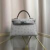 Kelly Sellier 20 Style Gris Perle Ostrich Palladium Hardware