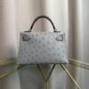 Kelly Sellier 20 Style Gris Perle Ostrich Palladium Hardware