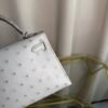 Kelly Sellier 20 Style Gris Perle Ostrich Palladium Hardware