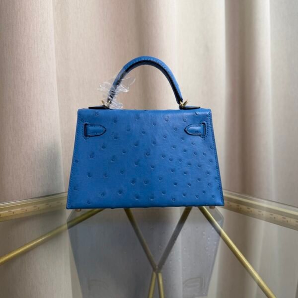 Kelly Sellier 20 Style Bleuet Ostrich Gold Hardware