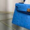 Kelly Sellier 20 Style Bleuet Ostrich Gold Hardware