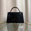 Kelly Sellier 20 Style Black Shiny Alligator Palladium Hardware
