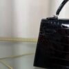 Kelly Sellier 20 Style Black Shiny Alligator Palladium Hardware