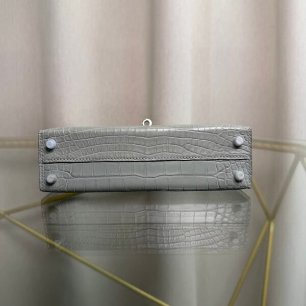 Kelly Sellier 20 Style Gris Perle Matte Alligator Palladium Hardware