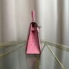 Kelly Sellier 20 Style Ostrich Leather Bag Rose Sakura Palladium Hardware