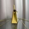 Kelly Sellier 20 Style Ostrich Leather Bag Jaune Citron Gold Hardware