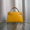 Kelly Sellier 20 Style Jaune Ambre Ostrich Palladium Hardware