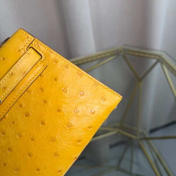 Kelly Sellier 20 Style Jaune Ambre Ostrich Palladium Hardware