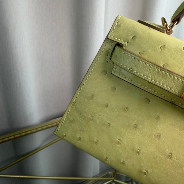 Kelly Sellier 20 Style Ostrich Leather Bag Jaune Poussin Gold Hardware Kelly Sellier 20 Style Ostrich Leather Bag Jaune Poussin Gold Hardware