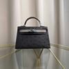 Kelly Sellier 20 Style Ostrich Leather Bag Graphite Gris Perle Palladium Hardware