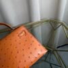 Mini Kelly II, Kelly 20 Style, Gold 06, Ostrich Bag, Palladium Hardware, Exotic Purse, Luxury Mini Bag, Brown Bag