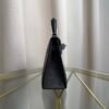 Kelly Sellier 20 Style Ostrich Leather Bag Noir Palladium Hardware