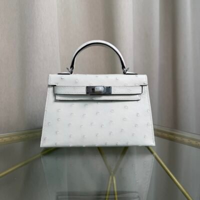 Kelly Sellier 20 Style Nata Ostrich Palladium Hardware Kelly Sellier 20 Style Nata Ostrich Palladium Hardware