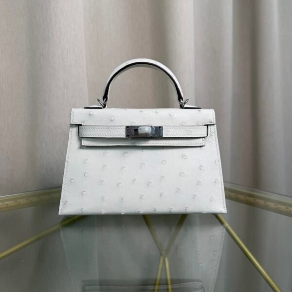 Kelly Sellier 20 Style Nata Ostrich Palladium Hardware