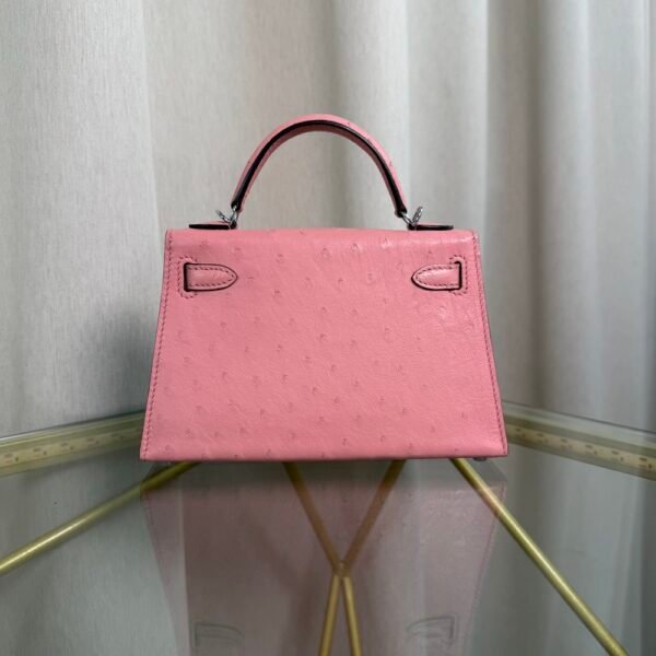 Kelly Sellier 20 Style Rose Sakura Ostrich Palladium Hardware