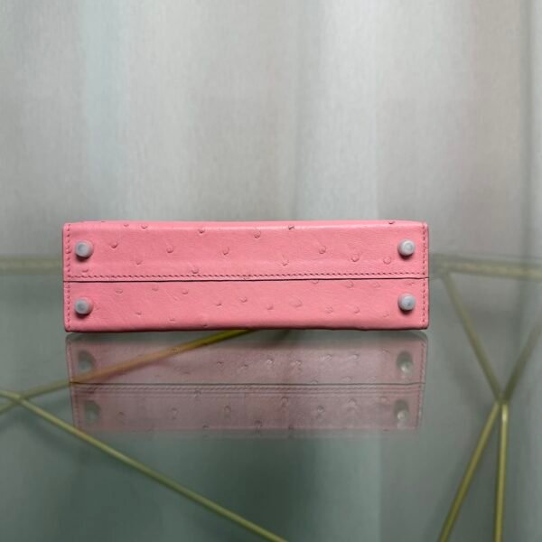 Kelly Sellier 20 Style Rose Sakura Ostrich Palladium Hardware