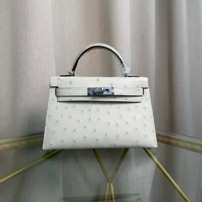 Kelly Sellier 20 Style Nata Ostrich Palladium Hardware Kelly Sellier 20 Style Nata Ostrich Palladium Hardware