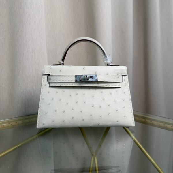 Kelly Sellier 20 Style Nata Ostrich Palladium Hardware