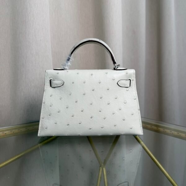 Kelly Sellier 20 Style Nata Ostrich Palladium Hardware