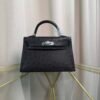 Kelly Sellier 20 Style Black Ostrich Palladium Hardware