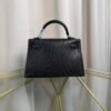Kelly Sellier 20 Style Black Ostrich Palladium Hardware