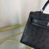 Kelly Sellier 20 Style Black Ostrich Palladium Hardware