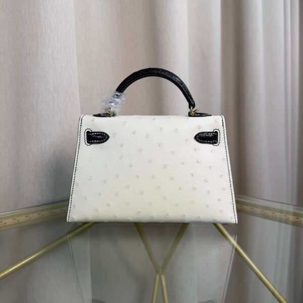 Kelly Sellier 20 Style Nata and Black Ostrich Gold Hardware
