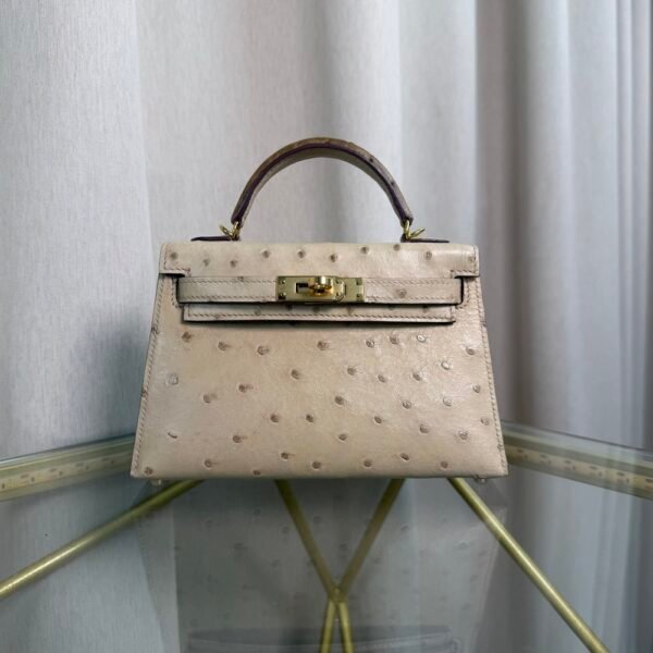 Kelly Sellier 20 Style Biscuit Ostrich Touch Gold Hardware