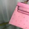 Kelly Sellier 20 Style Bubblegum Pink Ostrich Gold Hardware Kelly Sellier 20 Style Bubblegum Pink Ostrich Gold Hardware