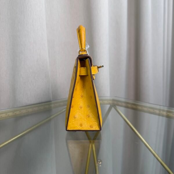 Kelly Sellier 20 Style Jaune Ambre Ostrich Gold Hardware