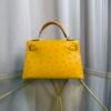 Kelly Sellier 20 Style Jaune Ambre Ostrich Gold Hardware