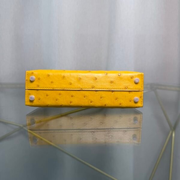 Kelly Sellier 20 Style Jaune Ambre Ostrich Gold Hardware