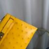 Kelly Sellier 20 Style Jaune Ambre Ostrich Gold Hardware