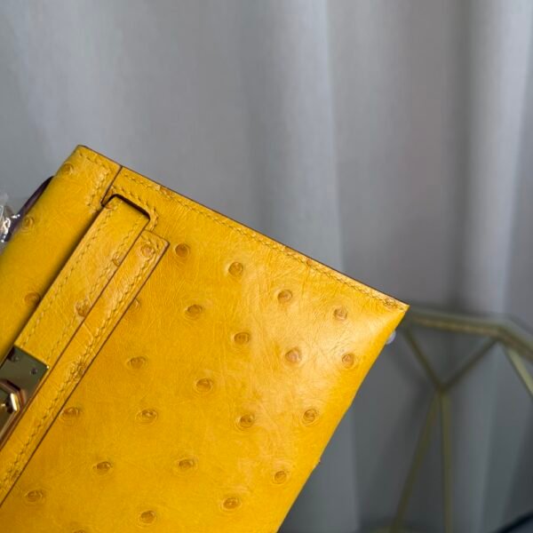 Kelly Sellier 20 Style Jaune Ambre Ostrich Gold Hardware