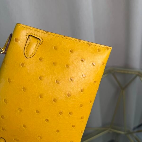 Kelly Sellier 20 Style Jaune Ambre Ostrich Gold Hardware